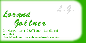 lorand gollner business card
